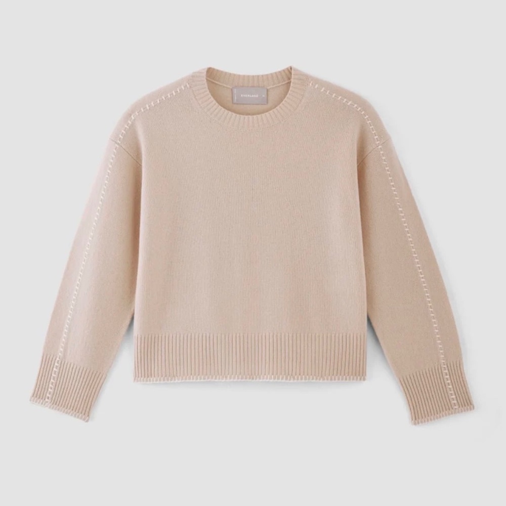 Everlane Good Merino Wool Crewneck Sweater in Buttermilk